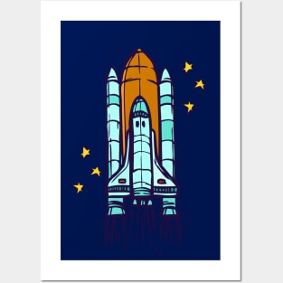 SPACE ROCKET Posters and Art